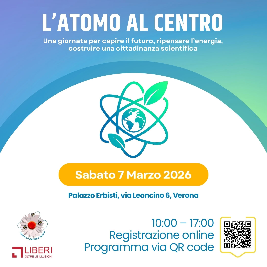 L’ATOMO AL CENTRO – 7 marzo 2026 a Verona